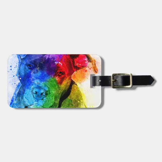 Die Farben der Liebe sind ein Pitbull Gepäckanhänger (Vorderseite horizontal)