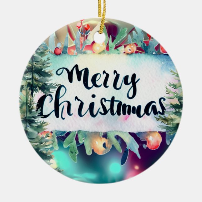 Die Farben der Weihnachten Keramik Ornament (Vorne)