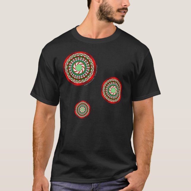 Die Farben des dunklen Shirts der Weihnachtsmänner (Vorderseite)