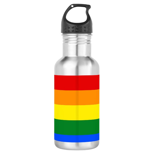 Die Farben des Regenbogens Edelstahlflasche (Vorderseite)