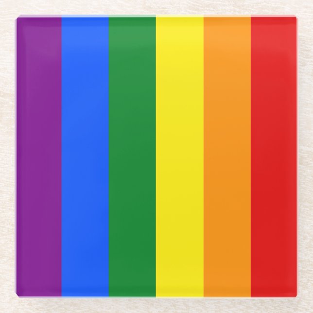Die Farben des Regenbogens Glasuntersetzer (Vorderseite)