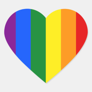 Die Farben des Regenbogens Herz-Aufkleber
