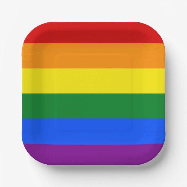 Die Farben des Regenbogens Pappteller (Vorderseite)