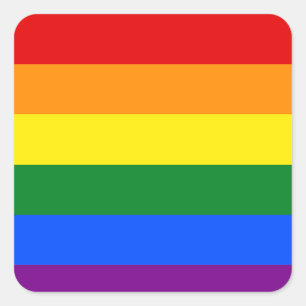 Die Farben des Regenbogens Quadratischer Aufkleber