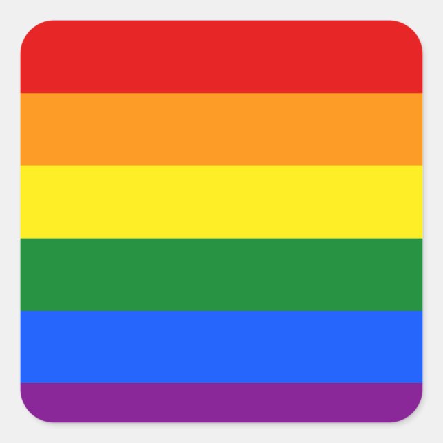 Die Farben des Regenbogens Quadratischer Aufkleber (Vorderseite)