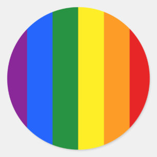 Die Farben des Regenbogens Runder Aufkleber