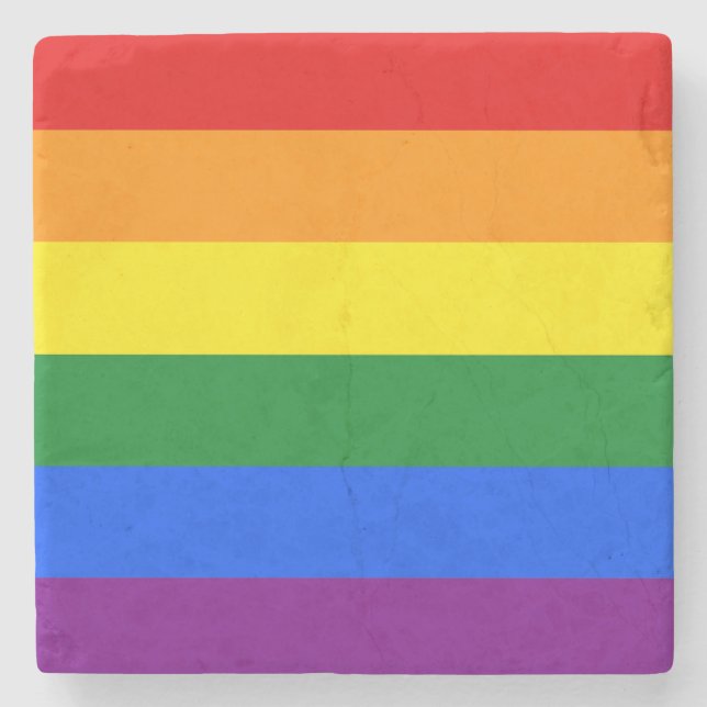 Die Farben des Regenbogens Steinuntersetzer (Vorderseite)