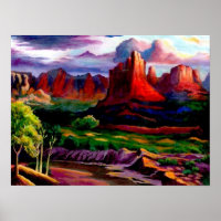 Die Farben des roten Felsen Canyon Poster