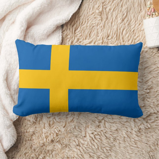 Die farbenfrohe Flagge Schwedens Lendenkissen (Decke)
