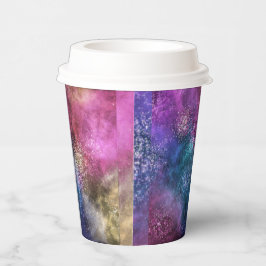 Die farbenfrohe Galaxie Pappbecher