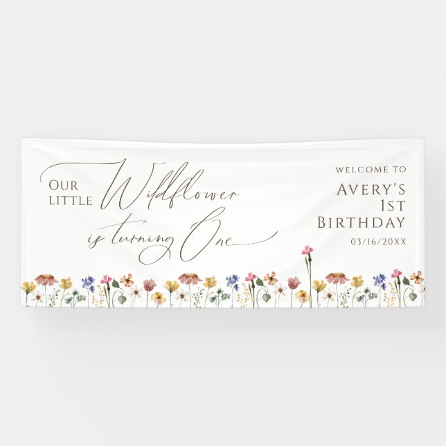 Die farbenfrohe kleine Wildblume dreht sich einen  Banner (Horizontal)