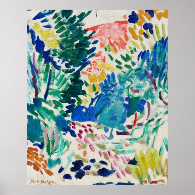 Die farbenfrohe Landschaft, Landschaft in Colliour Poster (Vorne)