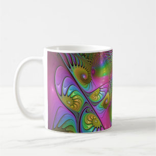 Die farbenfrohe leuchtende trippige abstrakte Frak Kaffeetasse