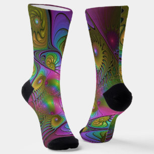 Die farbenfrohe leuchtende trippige abstrakte Frak Socken