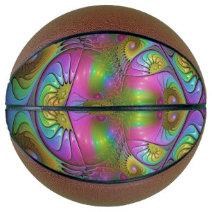 Die farbenfrohe, leuchtende, trippy-Abstrakte Frak Basketball