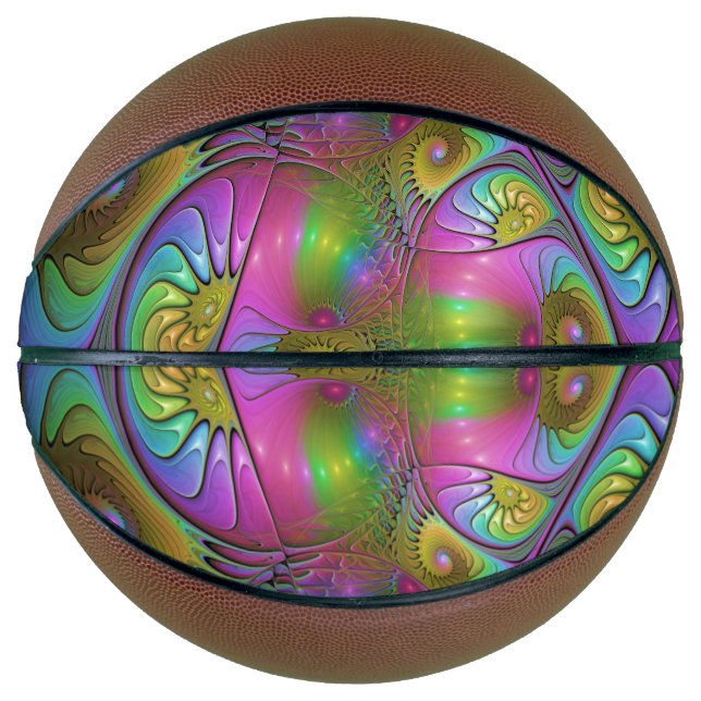 Die farbenfrohe, leuchtende, trippy-Abstrakte Frak Basketball (Vorderseite)