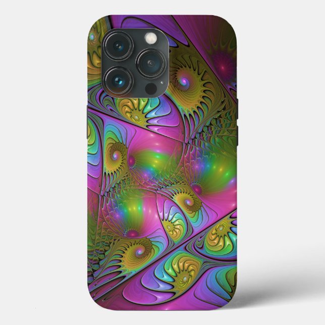 Die farbenfrohe, leuchtende, trippy-Abstrakte Frak Case-Mate iPhone Hülle (Rückseite)