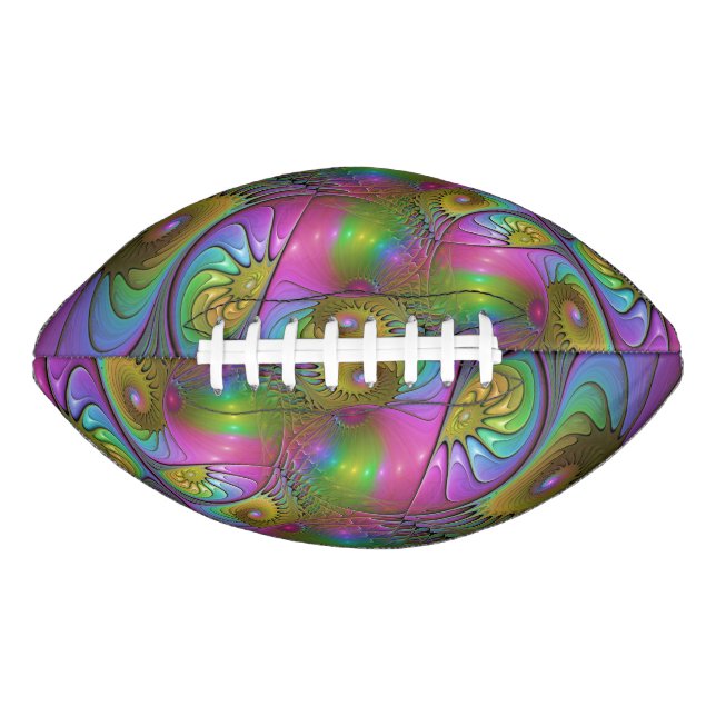 Die farbenfrohe, leuchtende, trippy-Abstrakte Frak Football (Vorderseite)