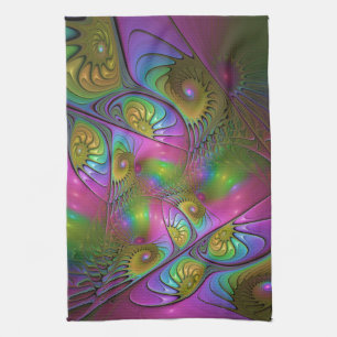 Die farbenfrohe, leuchtende, trippy-Abstrakte Frak Handtuch