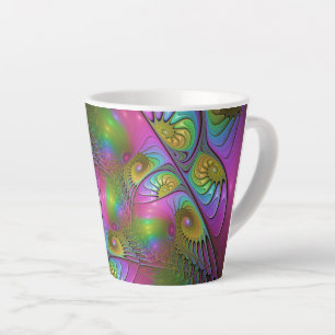 Die farbenfrohe, leuchtende, trippy-Abstrakte Frak Milchtasse