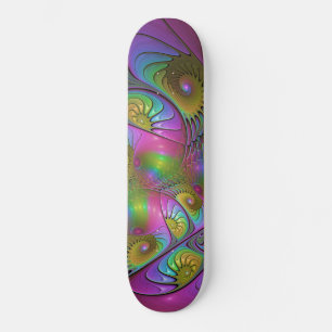 Die farbenfrohe, leuchtende, trippy-Abstrakte Frak Skateboard