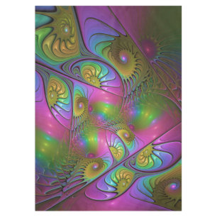 Die farbenfrohe, leuchtende, trippy-Abstrakte Frak Tischdecke