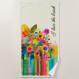 Die farbenfrohe Moderne Liebe Floral I Strandtuch