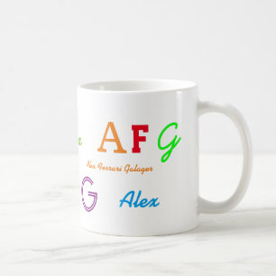 Die farbenfrohen Initialen/Namensbuchstaben des Ki Kaffeetasse