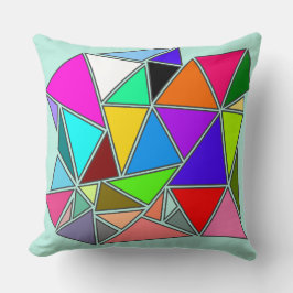 Die Farbpalette der Dreiecke im Hintergrund Kissen