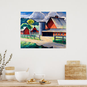 Die Farm Kenjiro Nomura 1934 Rustikale Kunst Poster