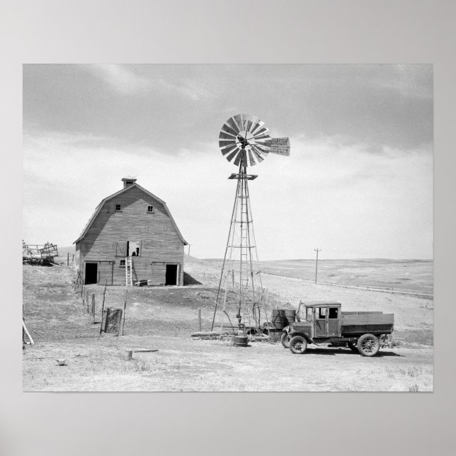 Die Farm wurde 1936 verlassen. Vintages Foto Poster (Vorne)