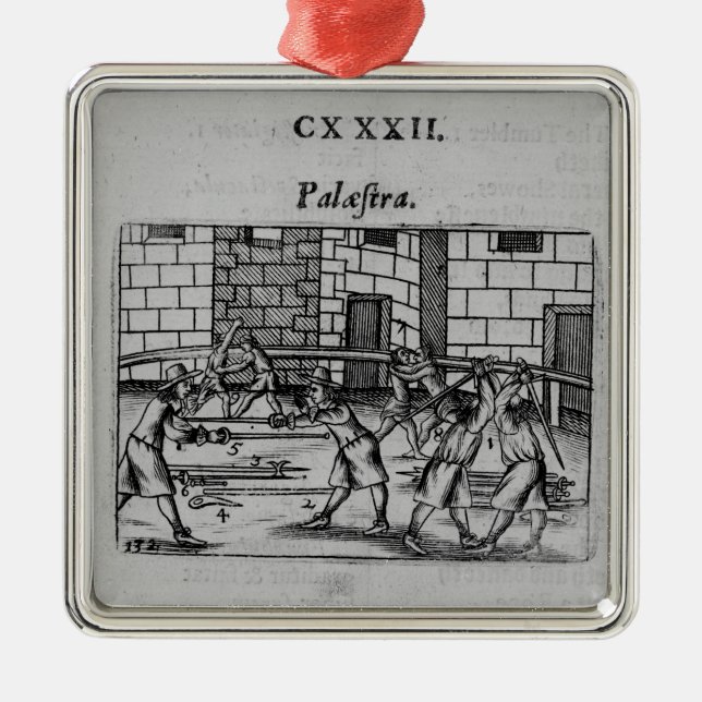 Die fechtende Schule Silbernes Ornament (Vorne)