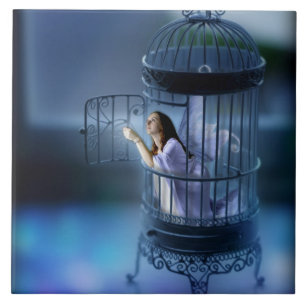 Die Fee, die ihr entgeht, vergoldete Käfig Fliese