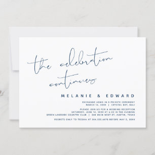 Die Feier geht weiter, Hochzeits-Elopement-Einladu Einladung