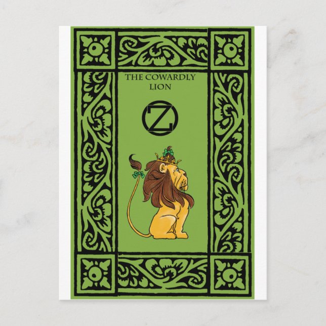 Die feige Löwe Postkarte (Vorderseite)