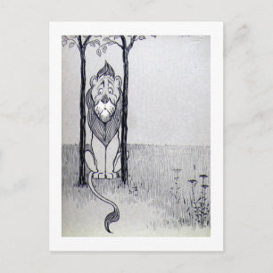 Die feige Löwe Postkarte