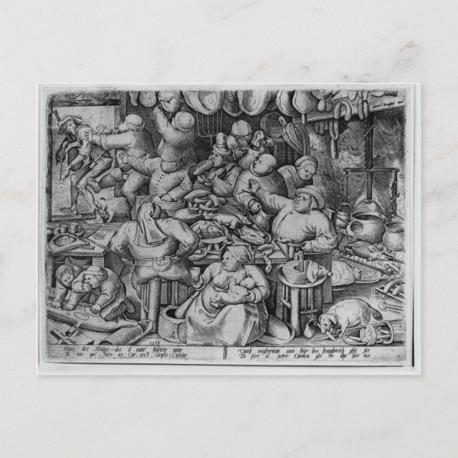 Die fette Küche von Pieter Bruegel der Ältere Postkarte (Vorderseite)