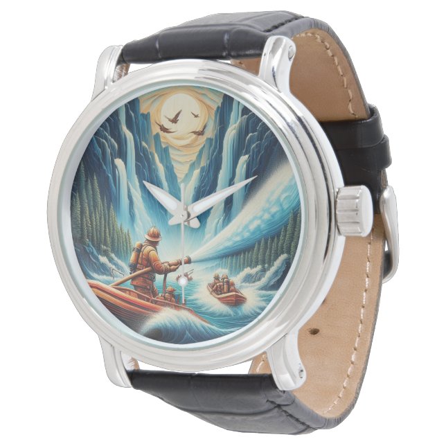 Die Feuerwehrleute verfrachteten sich auf ihr Boot Armbanduhr (Schrägansicht)