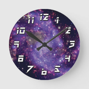 Die Feuerwerksgalaxie Weltraum-Foto Runde Wanduhr
