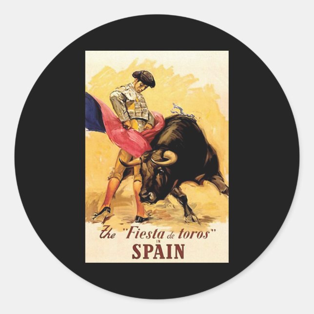 Die Fiesta de Toros in Spanien Runder Aufkleber (Vorderseite)