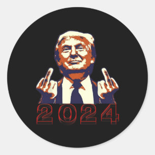Die Finger-2024 Drehe vom Design ab Runder Aufkleber