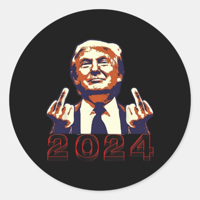 Die Finger-2024 Drehe vom Design ab Runder Aufkleber (Vorderseite)