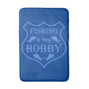 Die Fischerei ist mein Hobby-Schild-Zitat auf Wapp Badematte