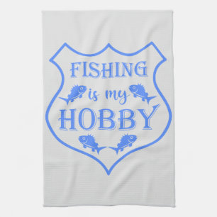 Die Fischerei ist mein Hobby-Schild-Zitat auf Wapp Geschirrtuch
