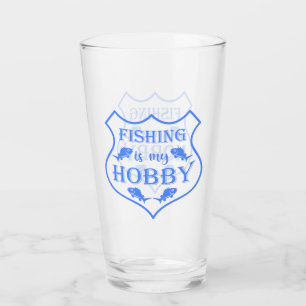 Die Fischerei ist mein Hobby-Schild-Zitat auf Wapp Glas