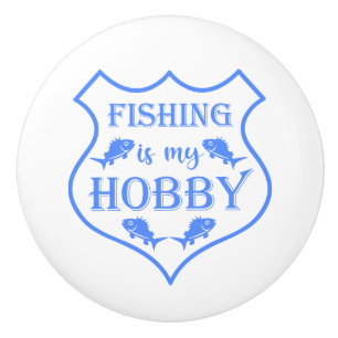 Die Fischerei ist mein Hobby-Schild-Zitat auf Wapp Keramikknauf