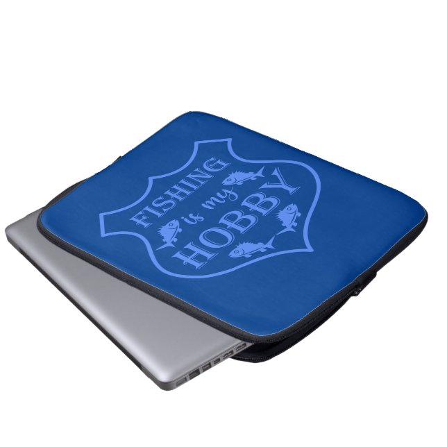 Die Fischerei ist mein Hobby-Schild-Zitat auf Wapp Laptopschutzhülle (Vorne Knopf)