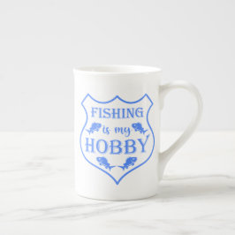 Die Fischerei ist mein Hobby-Schild-Zitat auf Wapp Prozellantasse