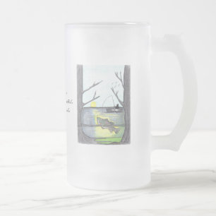 Die Fisherman... Mattierte Tasse aus Glas...