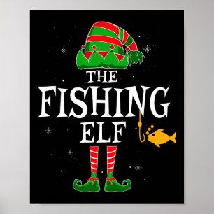 Die Fishing Elf Group Matching Family Weihnachten Poster